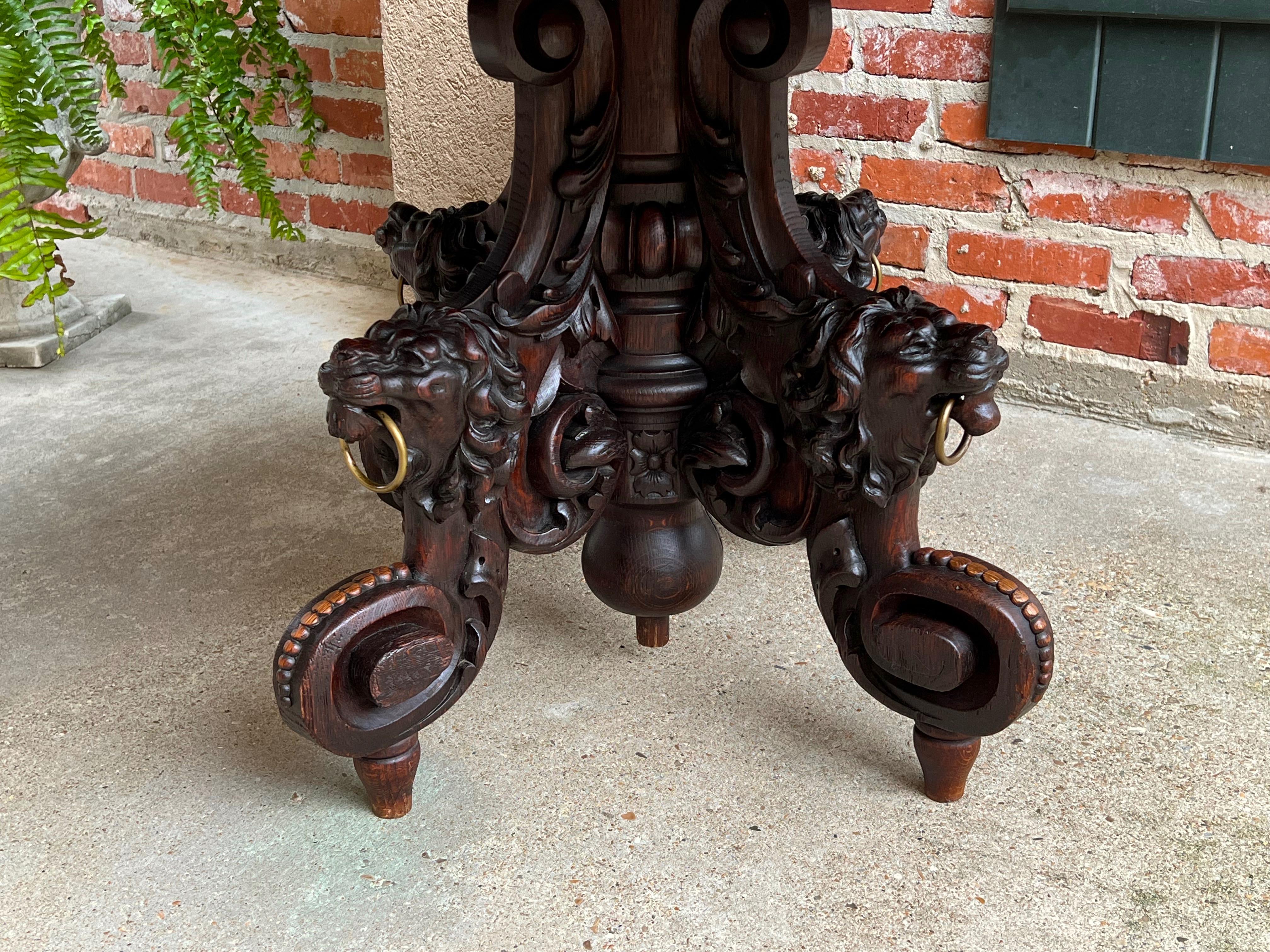 19th century French Carved Oak Oval Sofa Dining Table Lion Louis XIV Renaissance 2