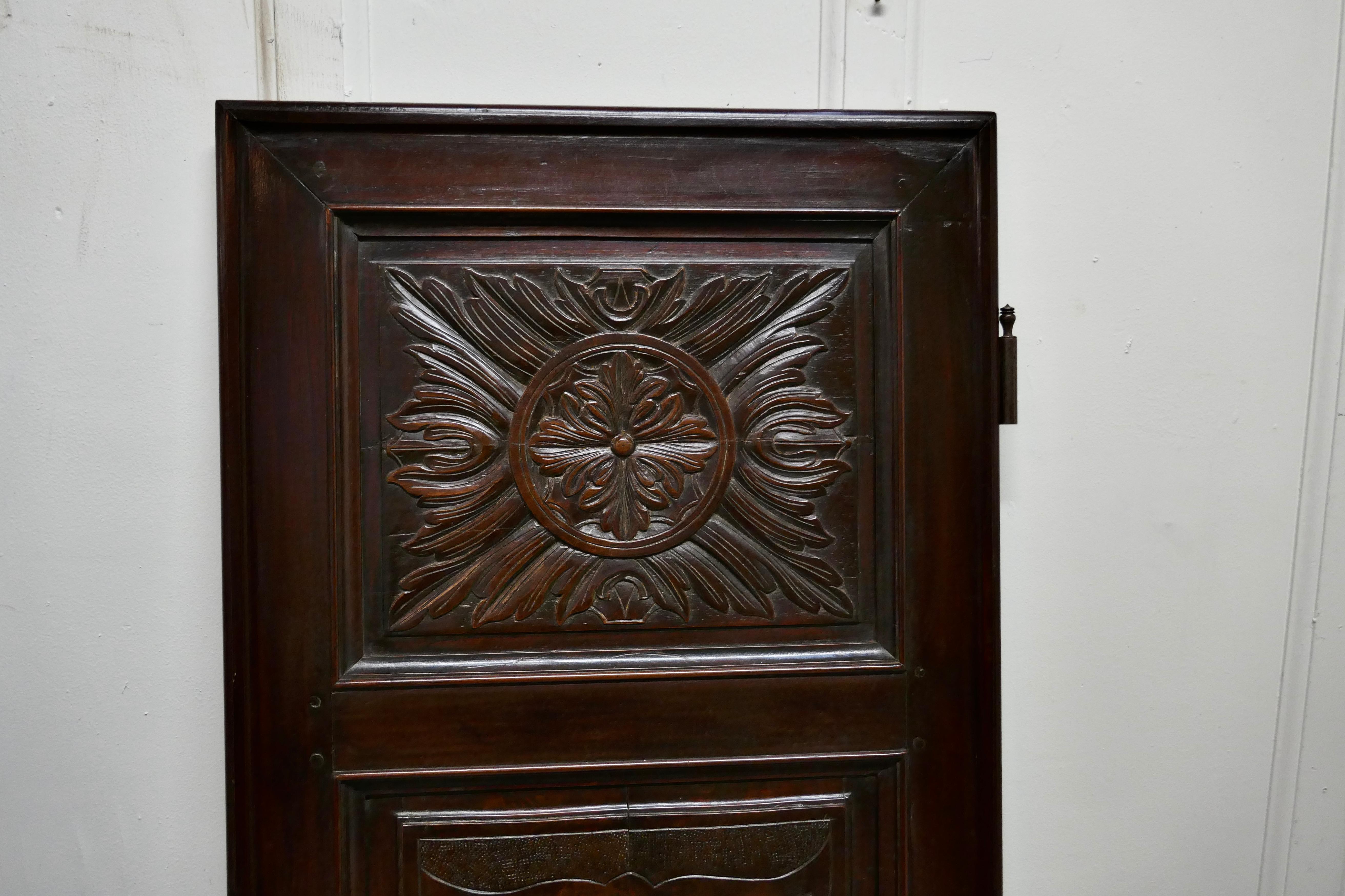 French Provincial 19th Century French Carved Oak Panel Door