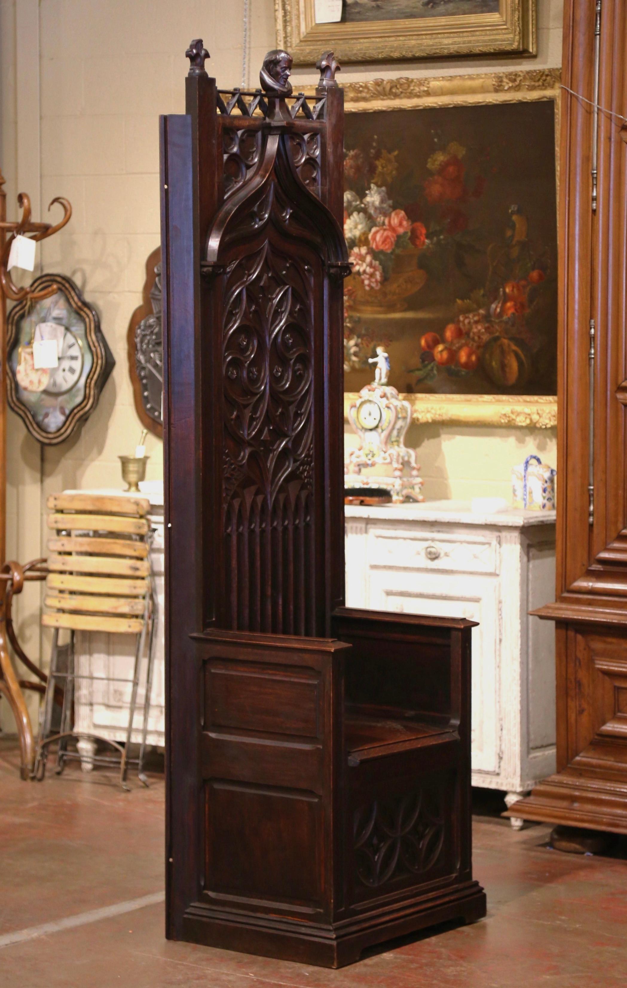 Französische Thronsesselbank aus geschnitzter Eiche im Renaissance-Stil des 19. Jahrhunderts, Altar 5