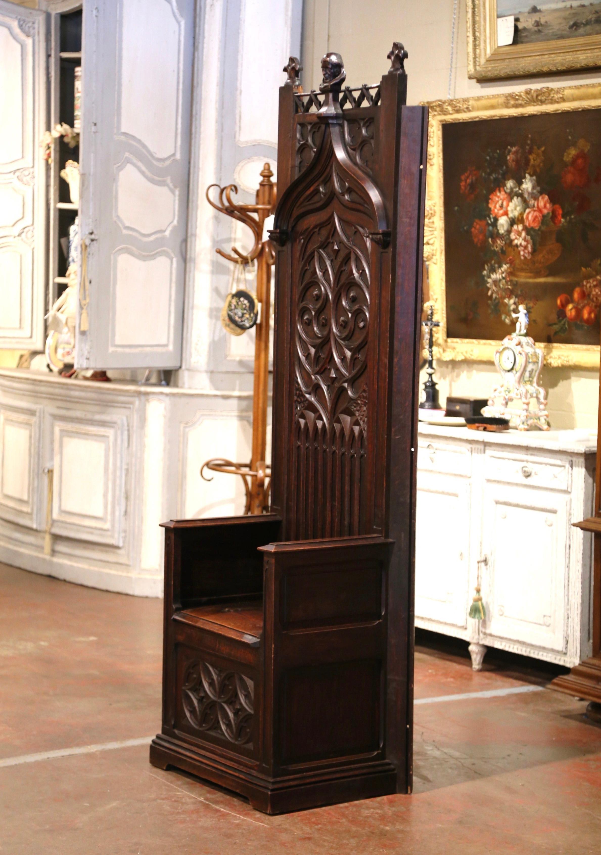 Französische Thronsesselbank aus geschnitzter Eiche im Renaissance-Stil des 19. Jahrhunderts, Altar (Gotisch)