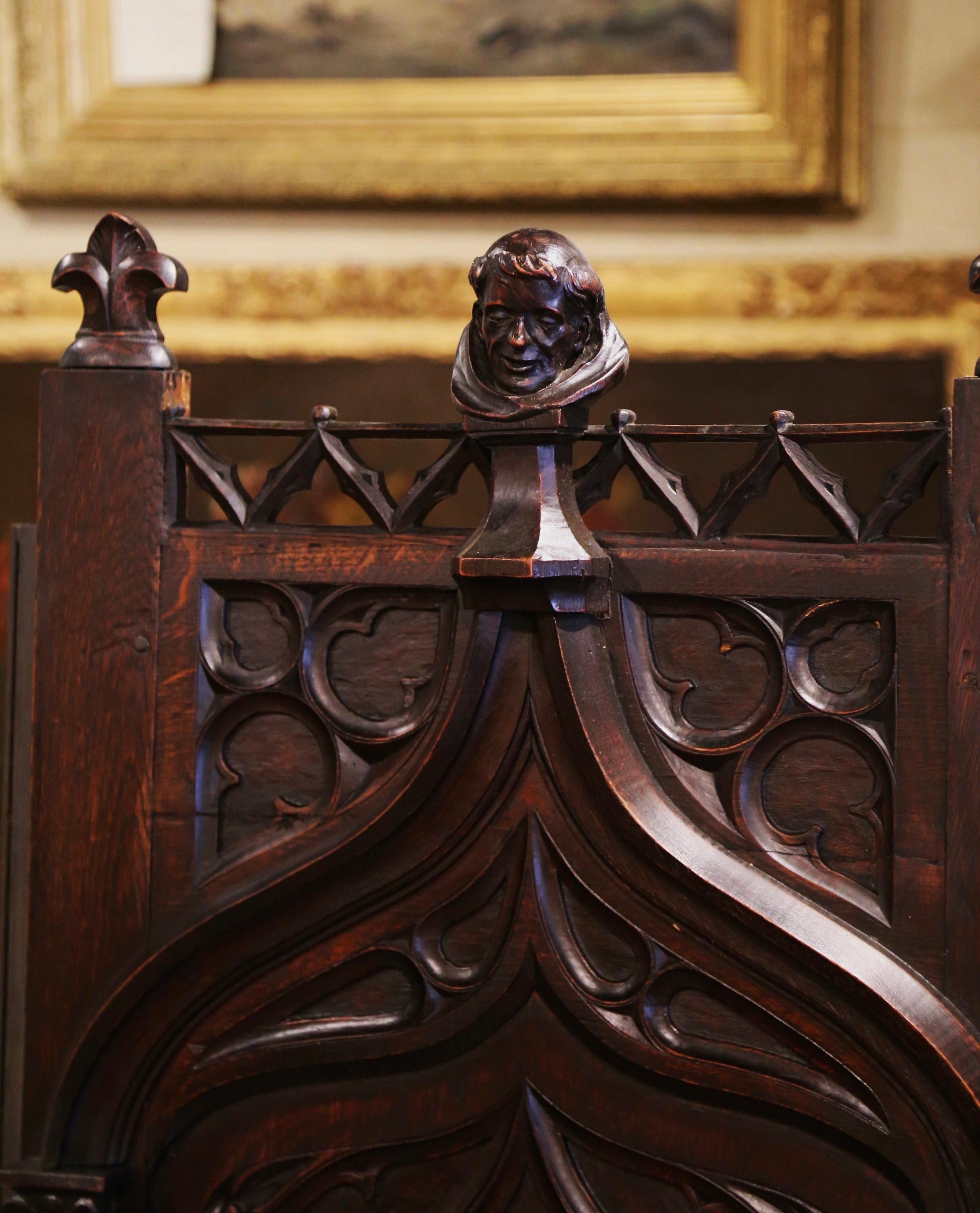 Französische Thronsesselbank aus geschnitzter Eiche im Renaissance-Stil des 19. Jahrhunderts, Altar 2