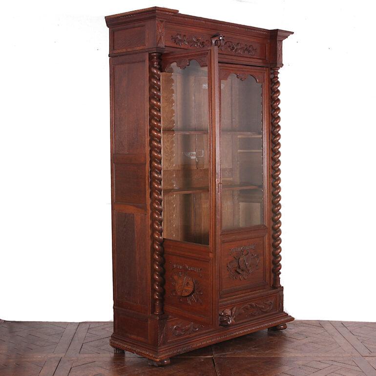 Late 19th Century 19th Century French Carved Oak Renaissance Revival Bookcase