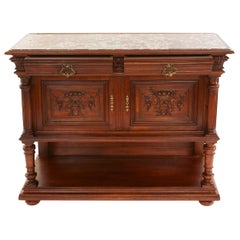 Credenza server in Oak intagliata francese del XIX secolo