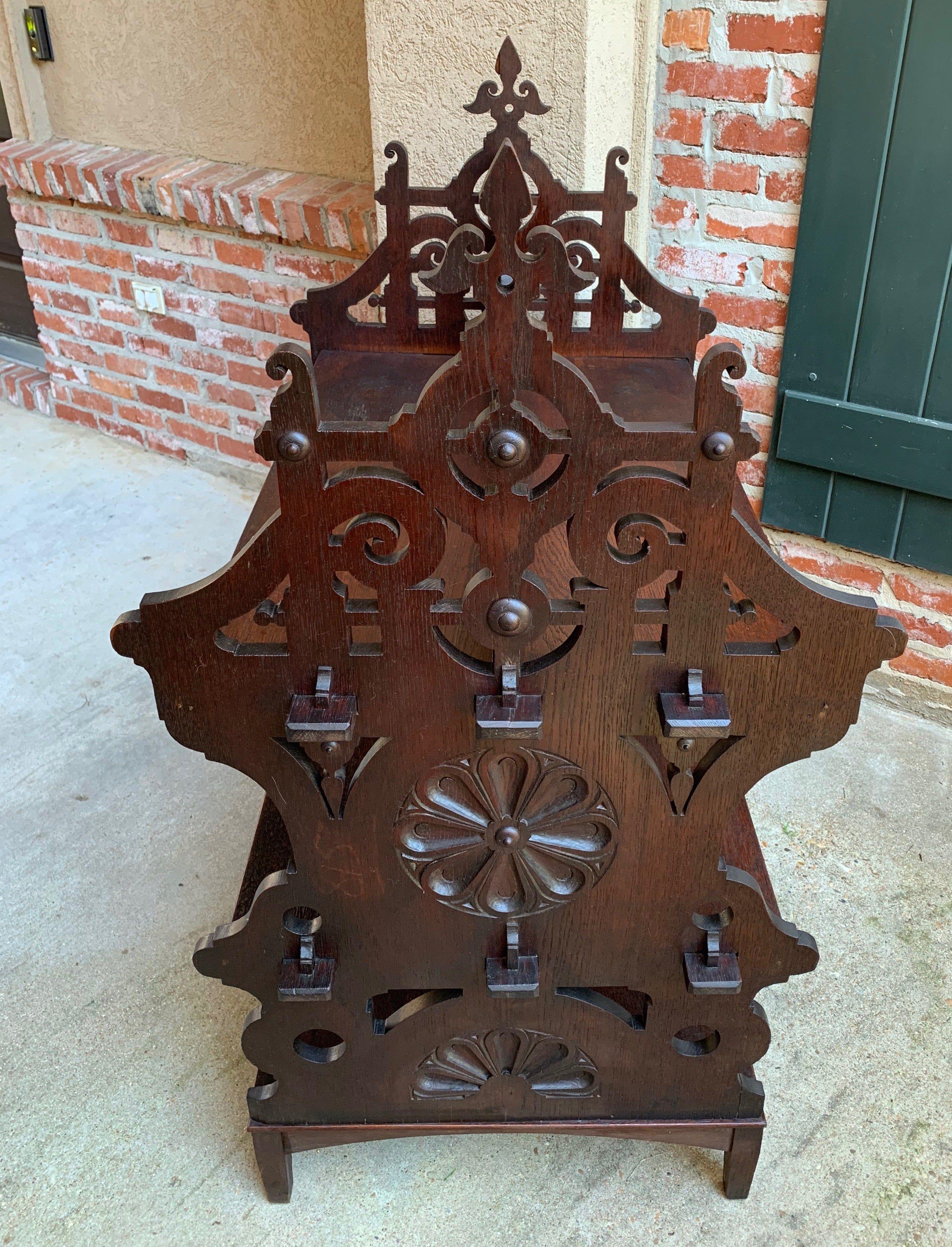 19th Century French Carved Oak Pastry Table Kitchen Island Display Shelf 6