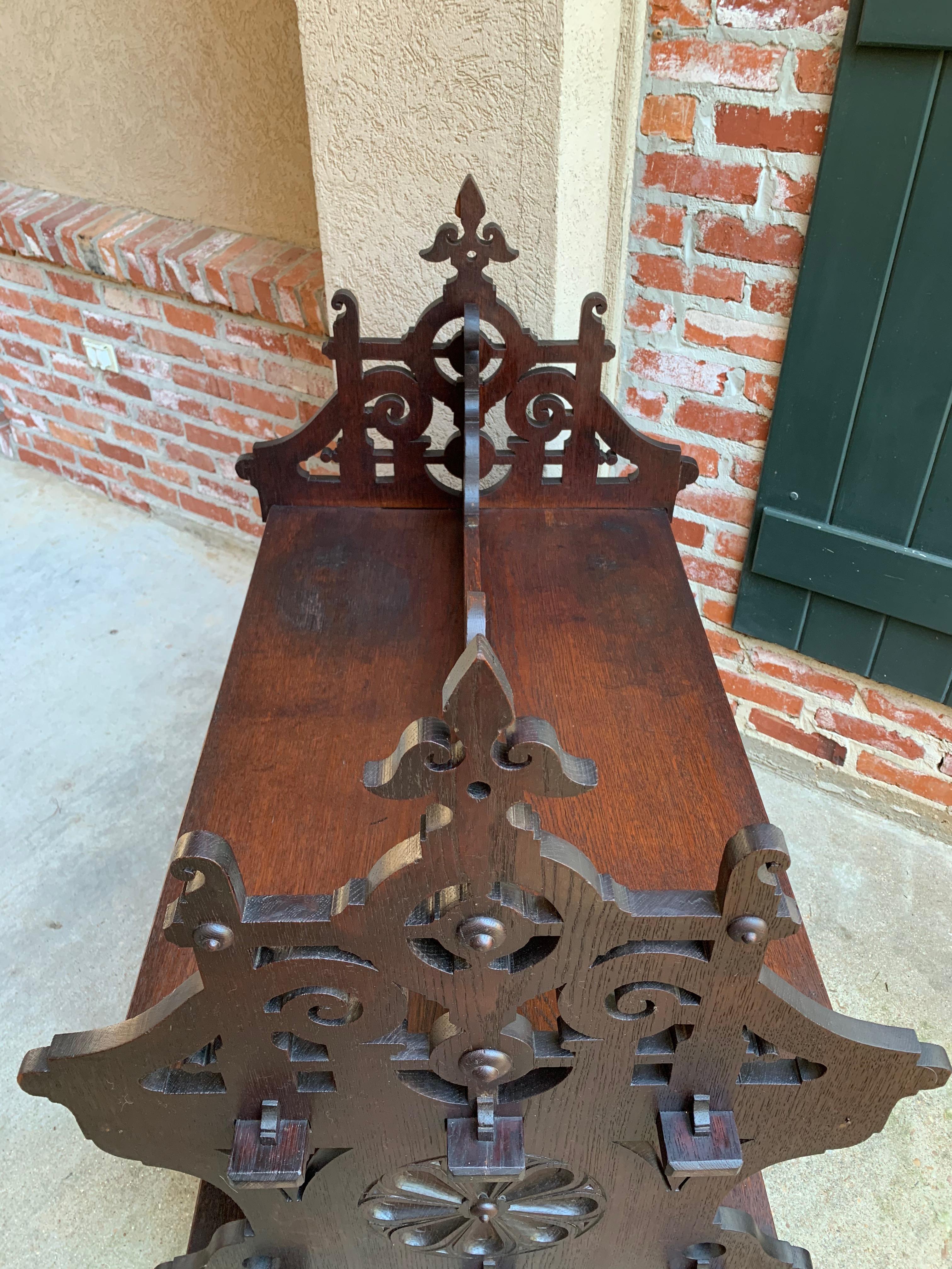 19th Century French Carved Oak Stand Table Patisserie Bookcase Kitchen Island 8