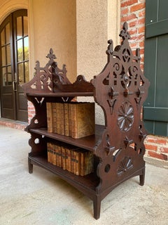 19th Century French Carved Oak Stand Table Patisserie Bookcase Kitchen Island