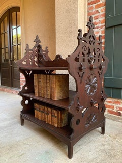 19th Century French Carved Oak Pastry Table Kitchen Island Display Shelf
