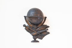 19th Century French Carved Oak Wall Fragment Depicting Scientific Instruments