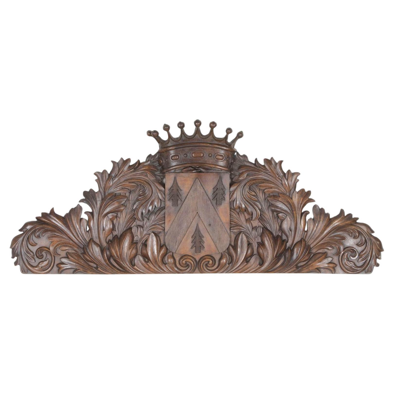 Panneau de porte/mur français sculpté du 19e siècle