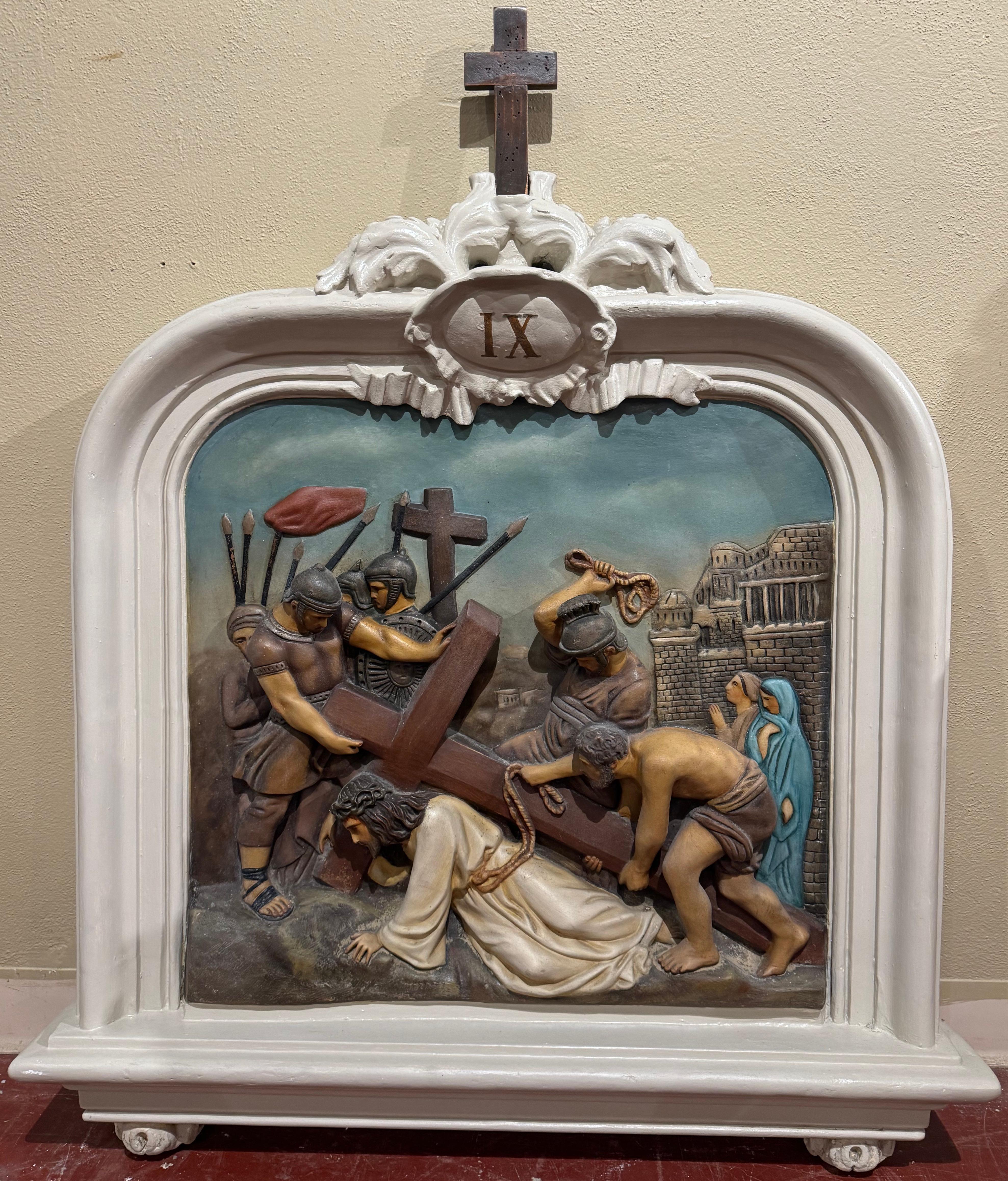 19th Century French Carved Painted 