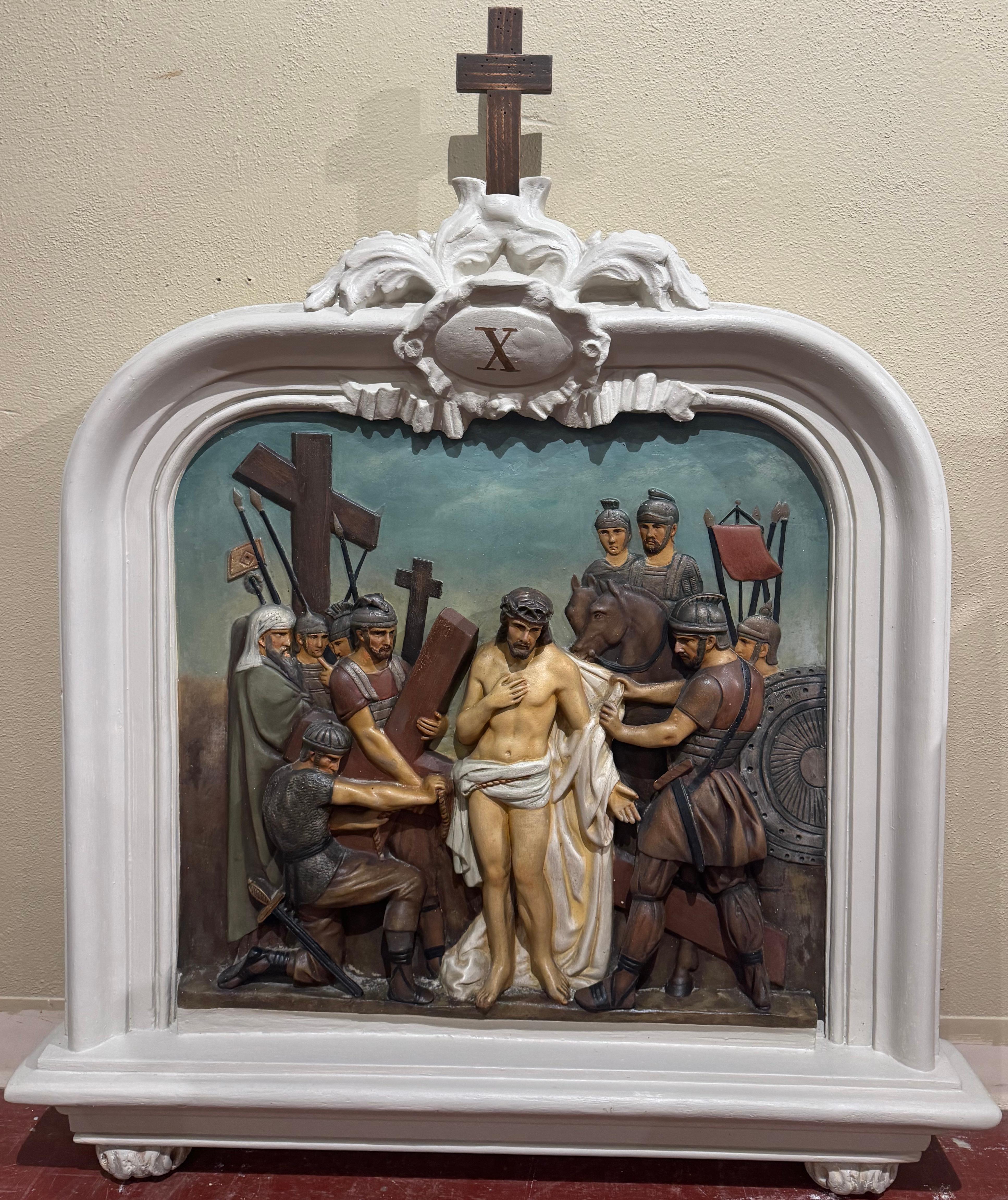 19th Century French Carved Painted 