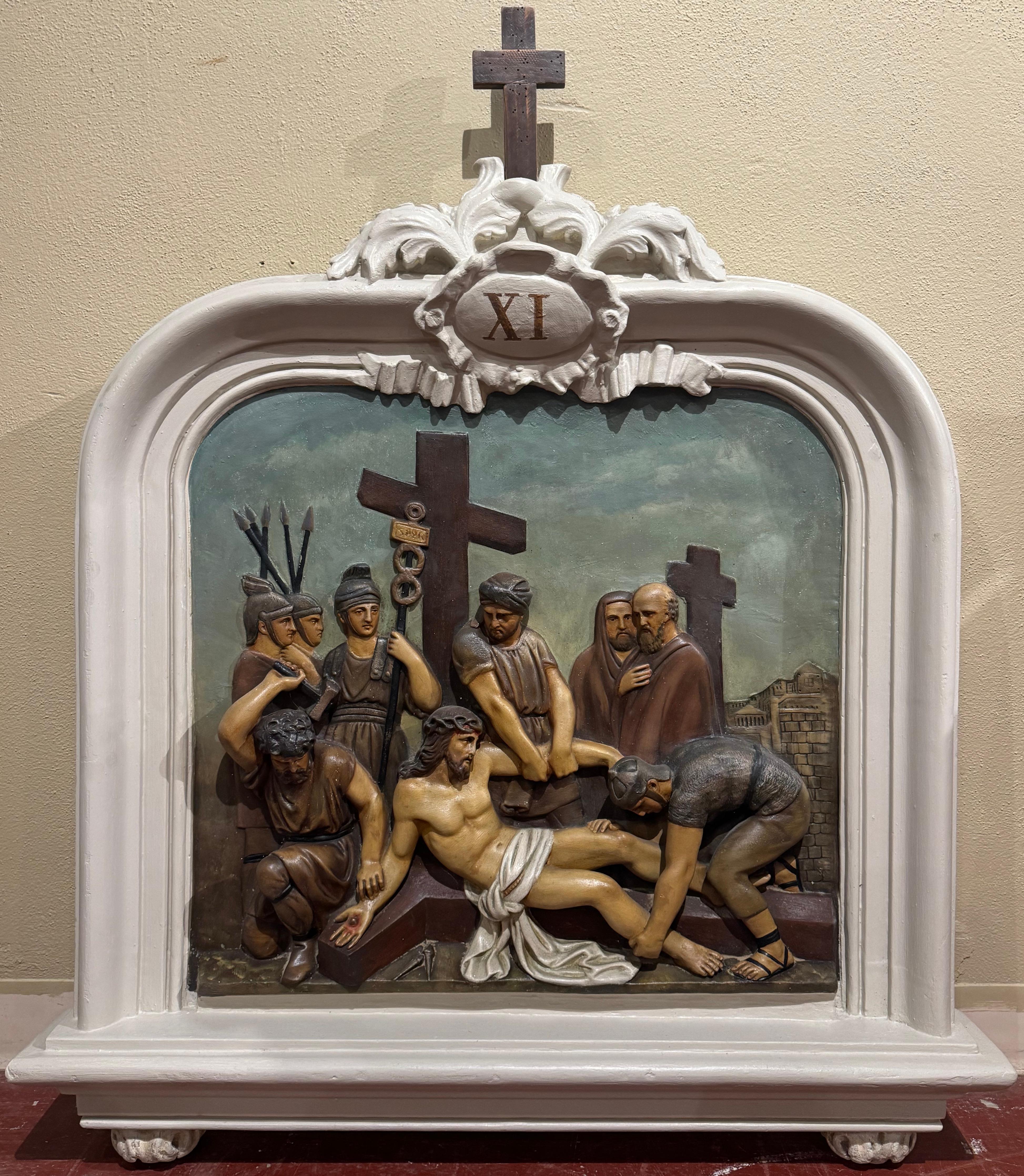 19th Century French Carved Painted 