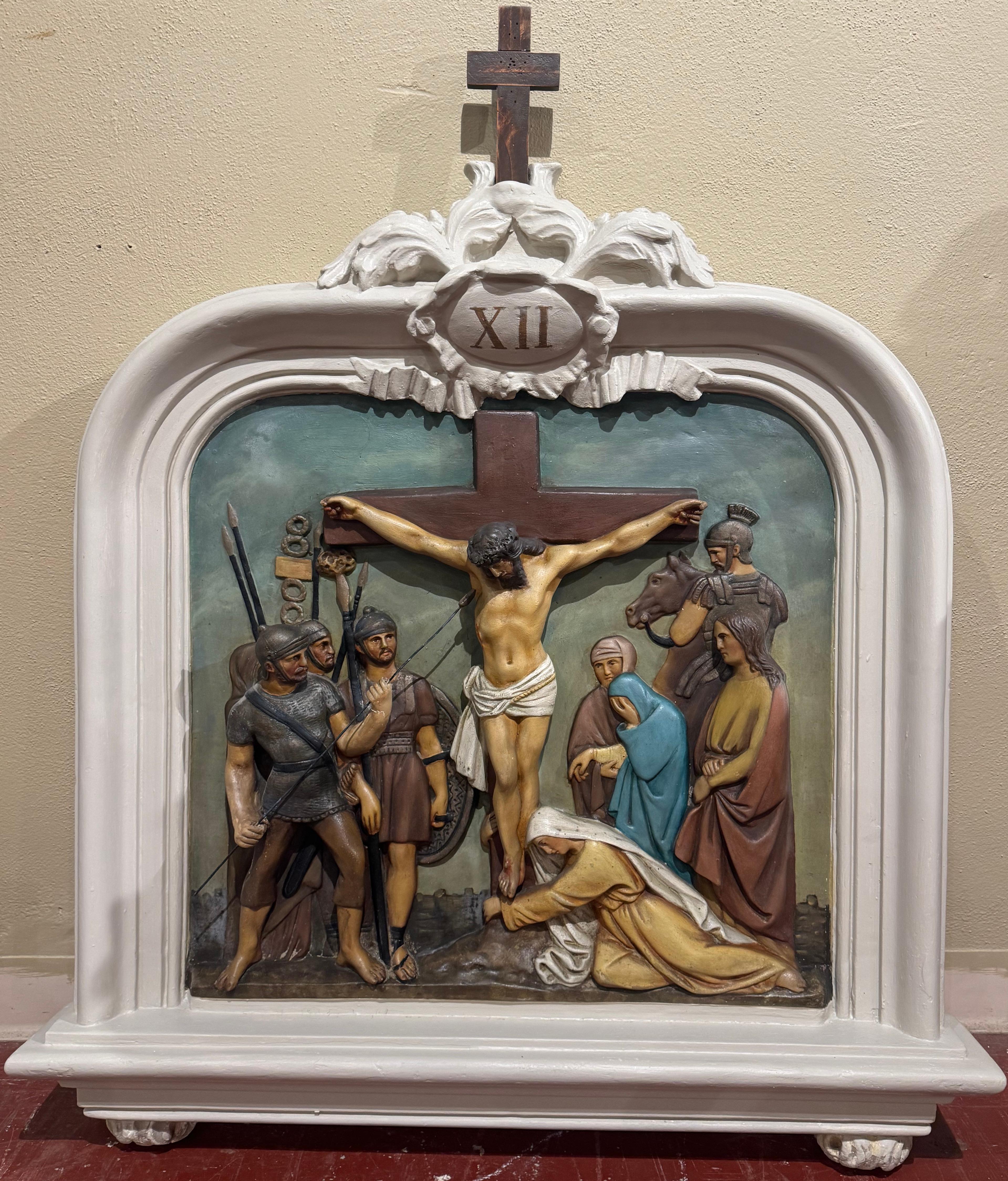 19th Century French Carved Painted 