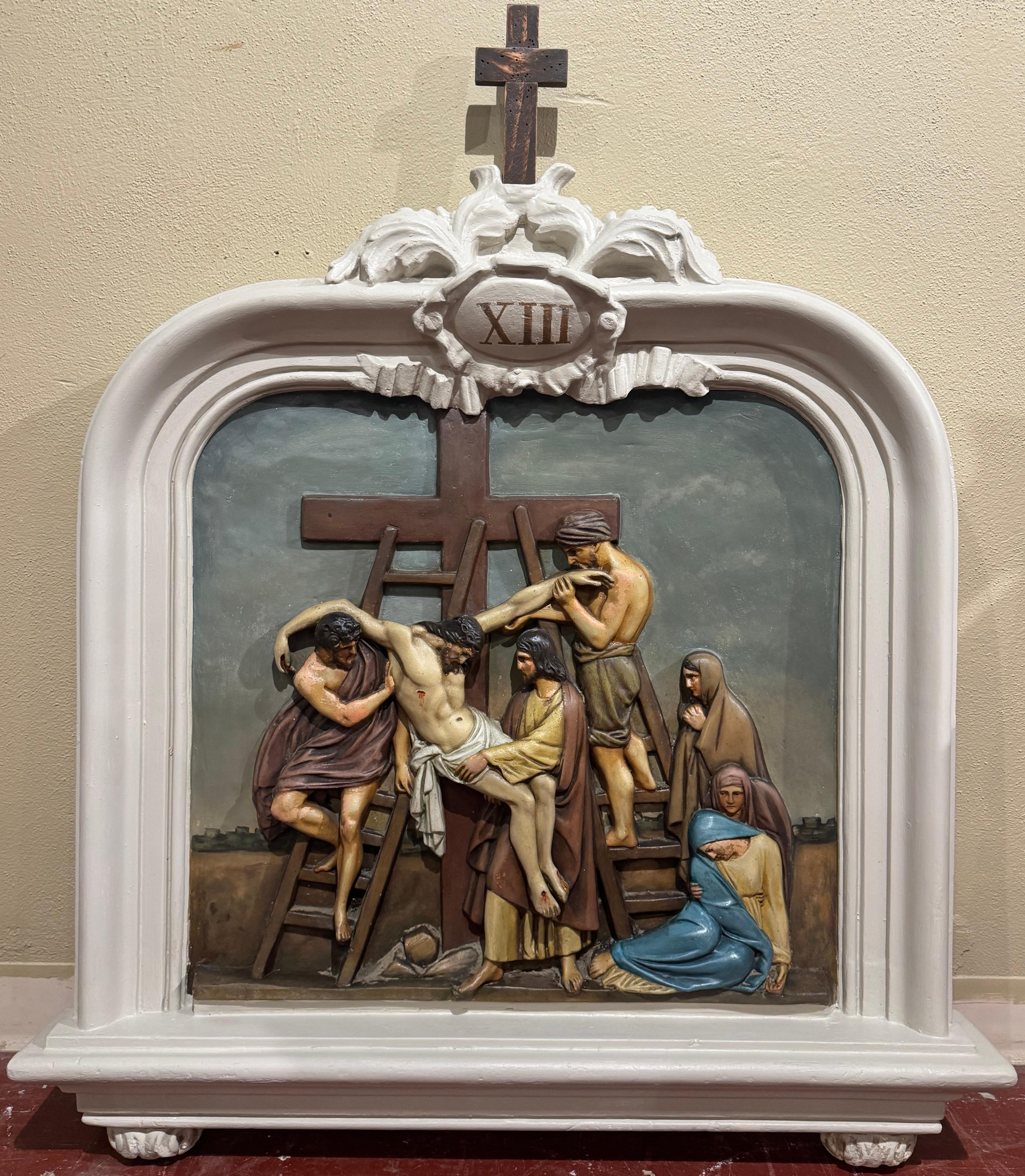 19th Century French Carved Painted 