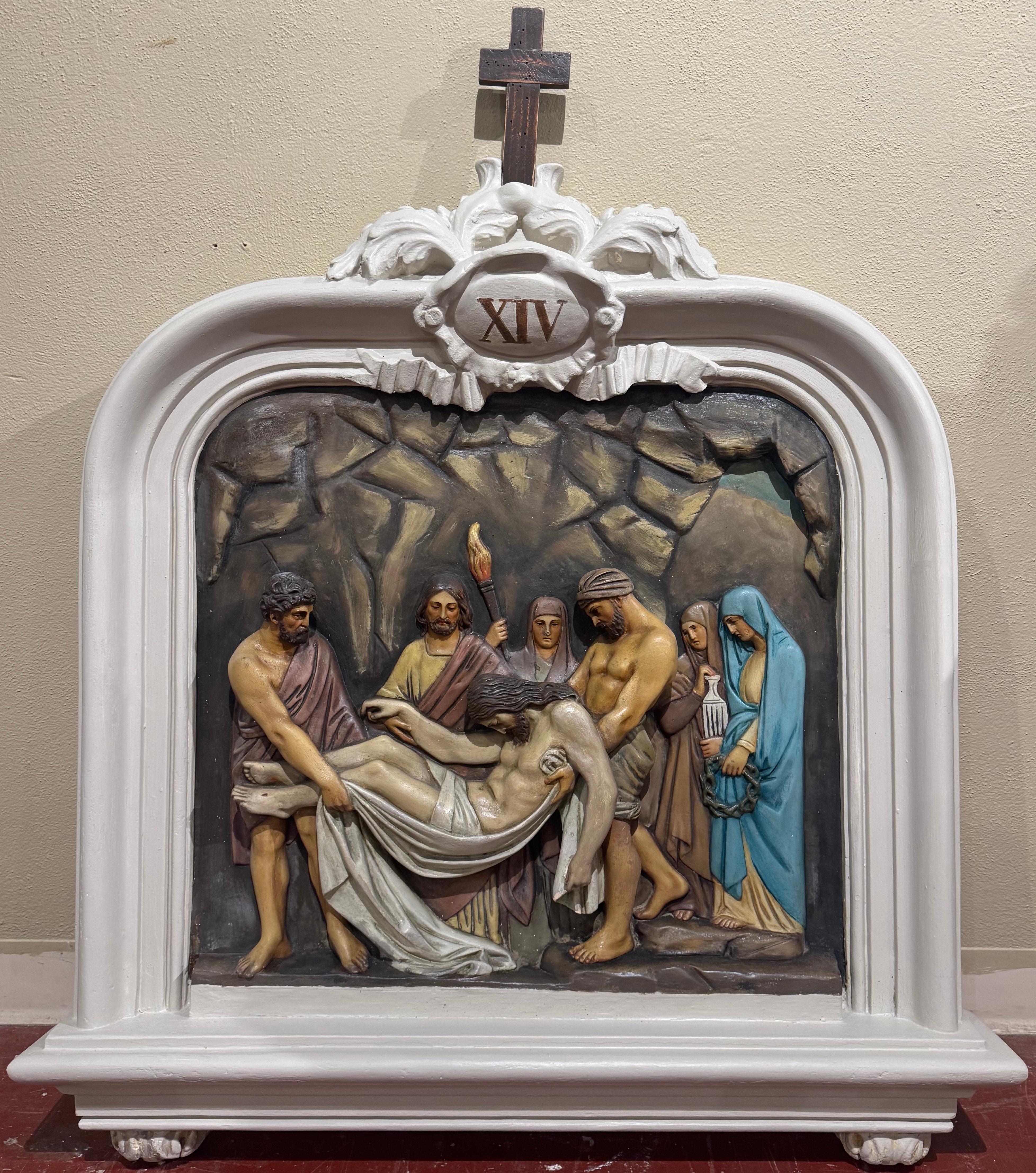 19th Century French Carved Painted 