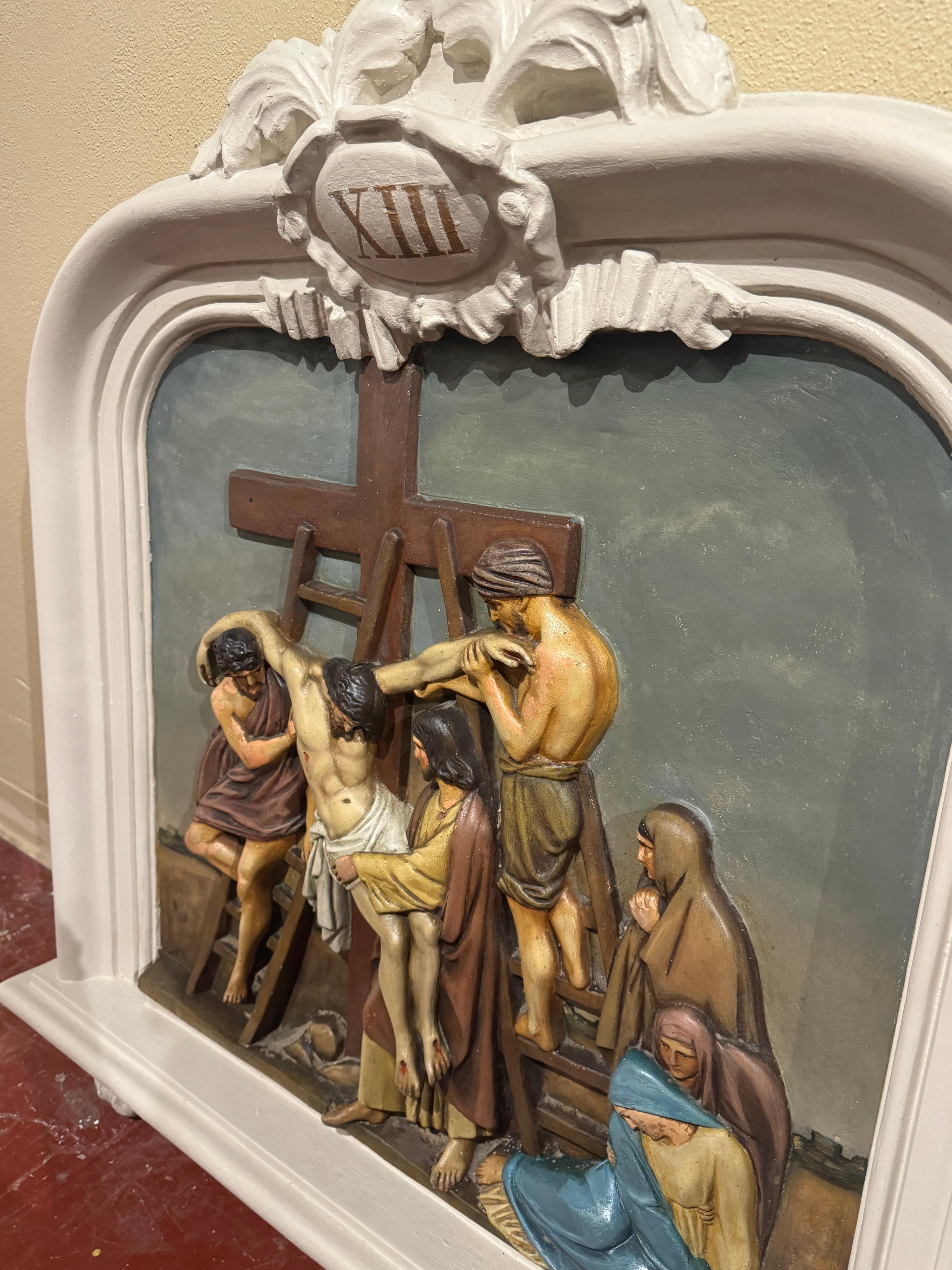 19th Century French Carved Painted 