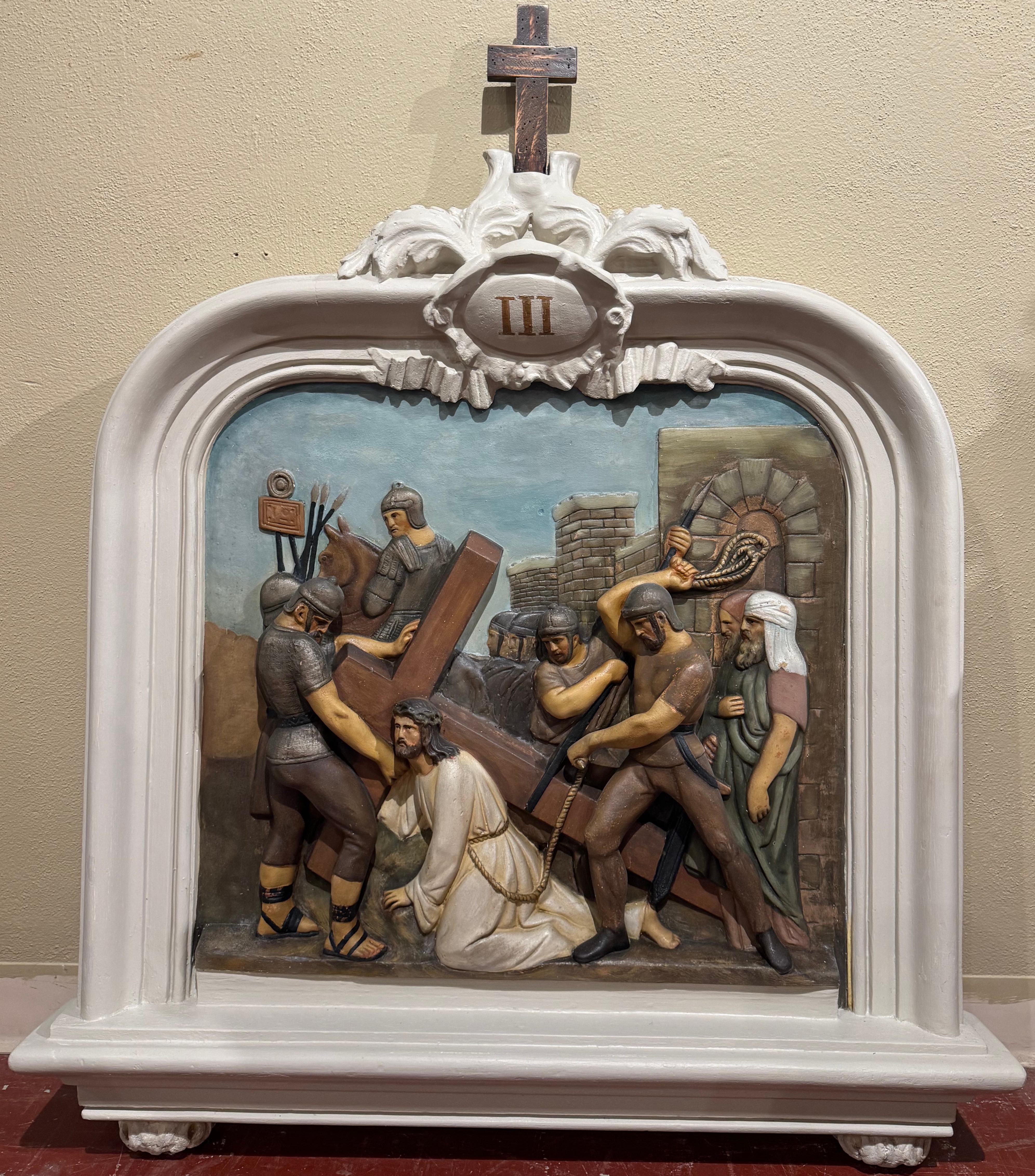 19th Century French Carved Painted 