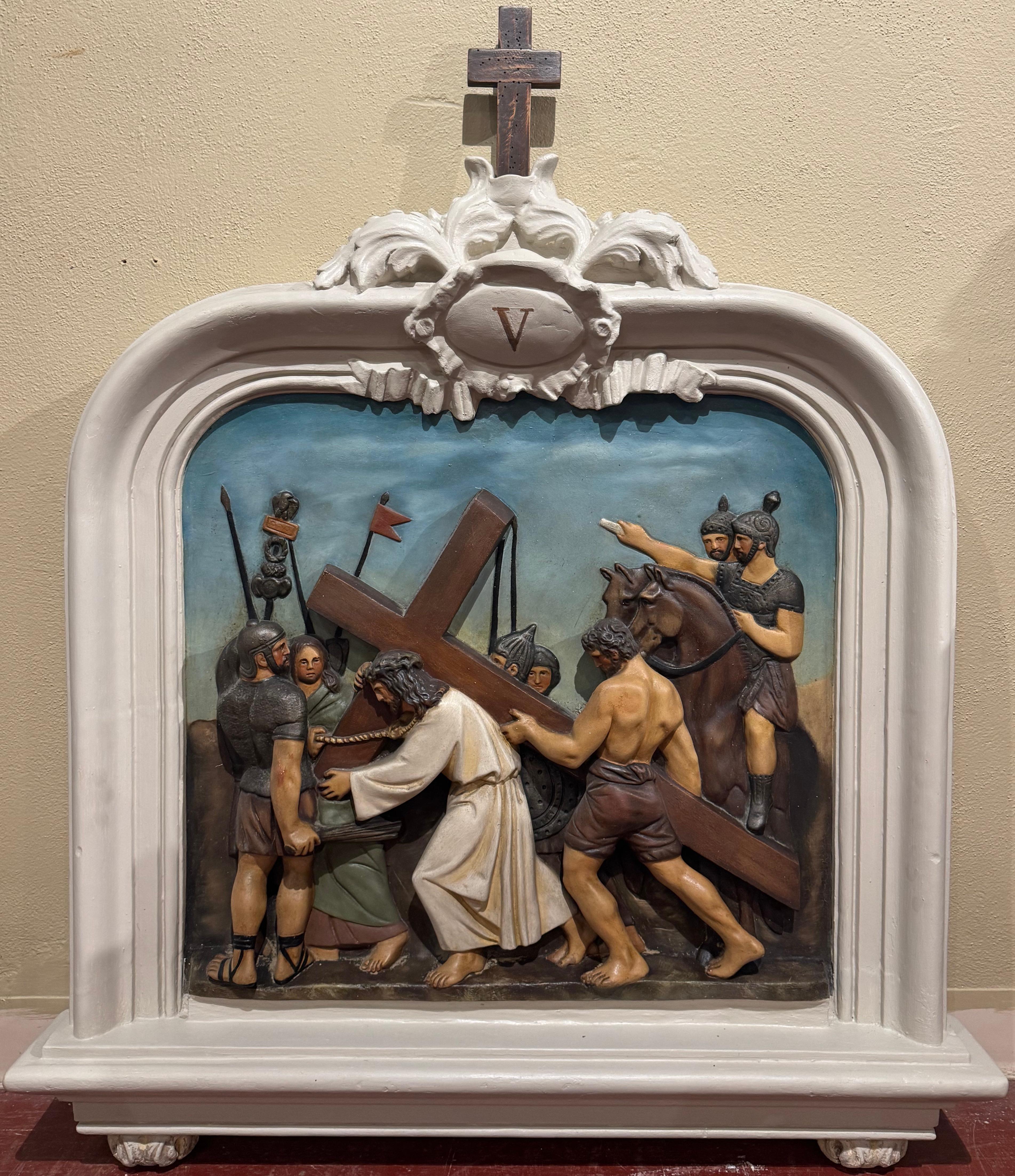 19th Century French Carved Painted 