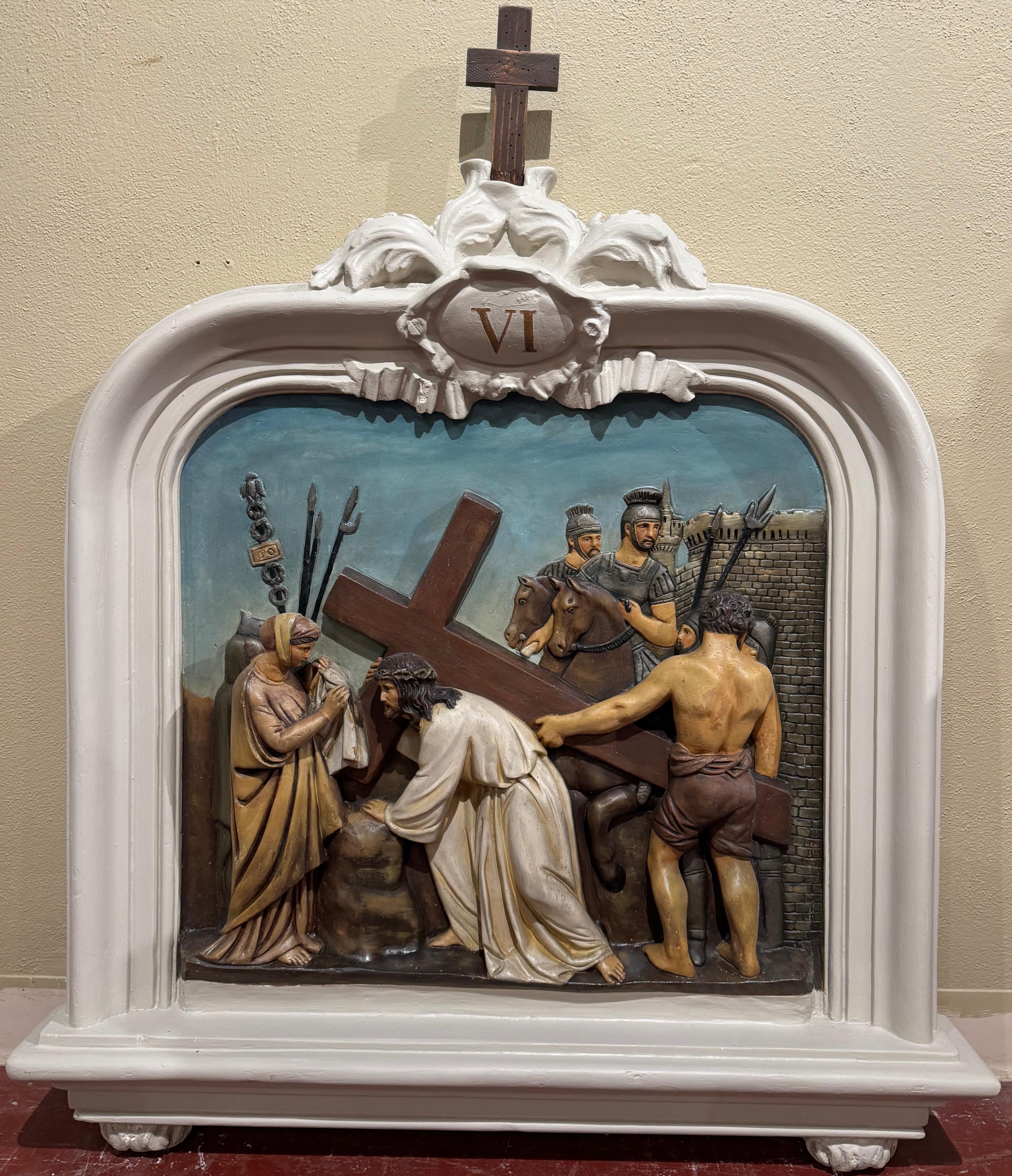 19th Century French Carved Painted 