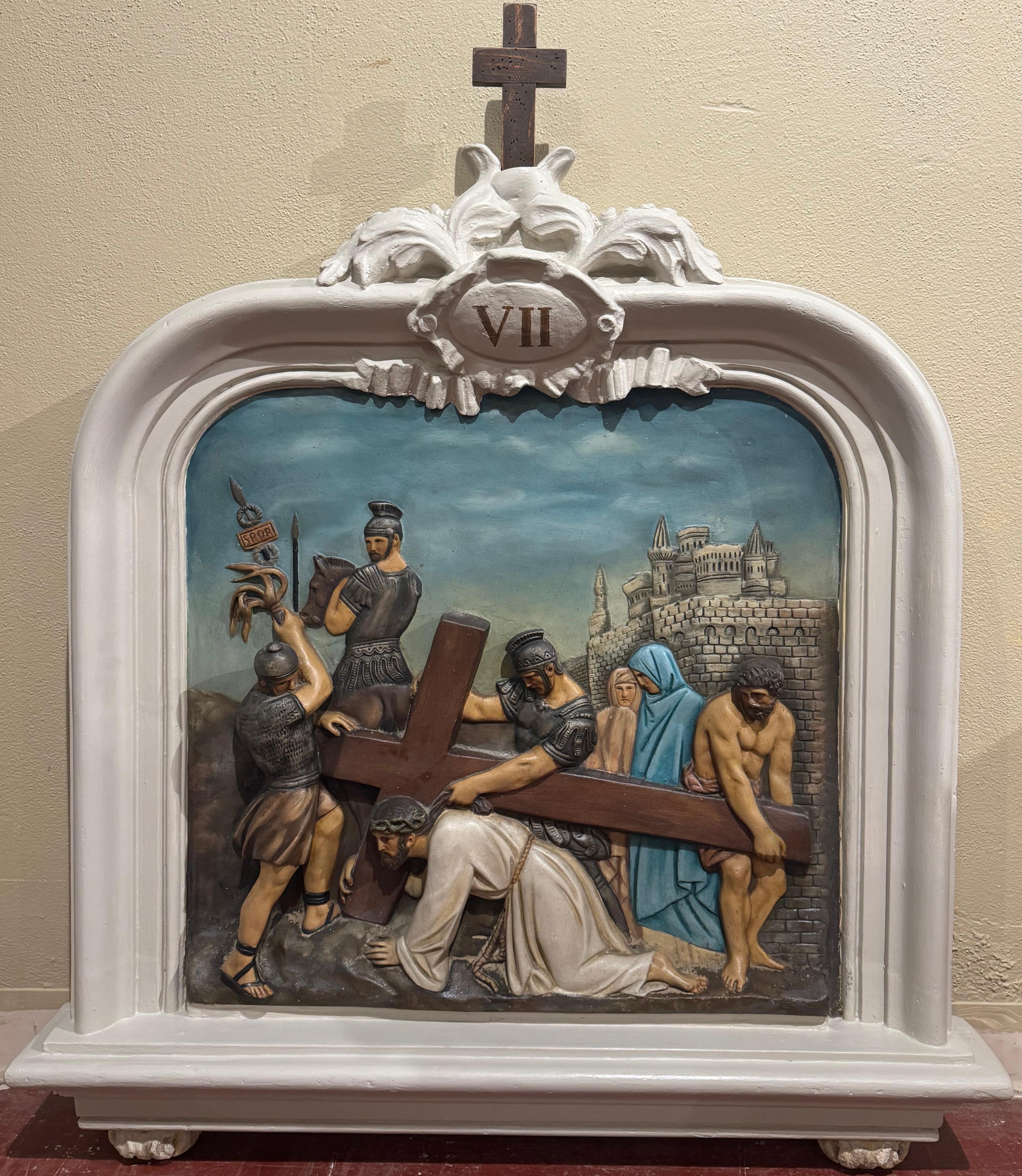 19th Century French Carved Painted 