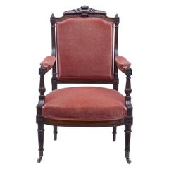 19th Century French Carved Palisander Armchair