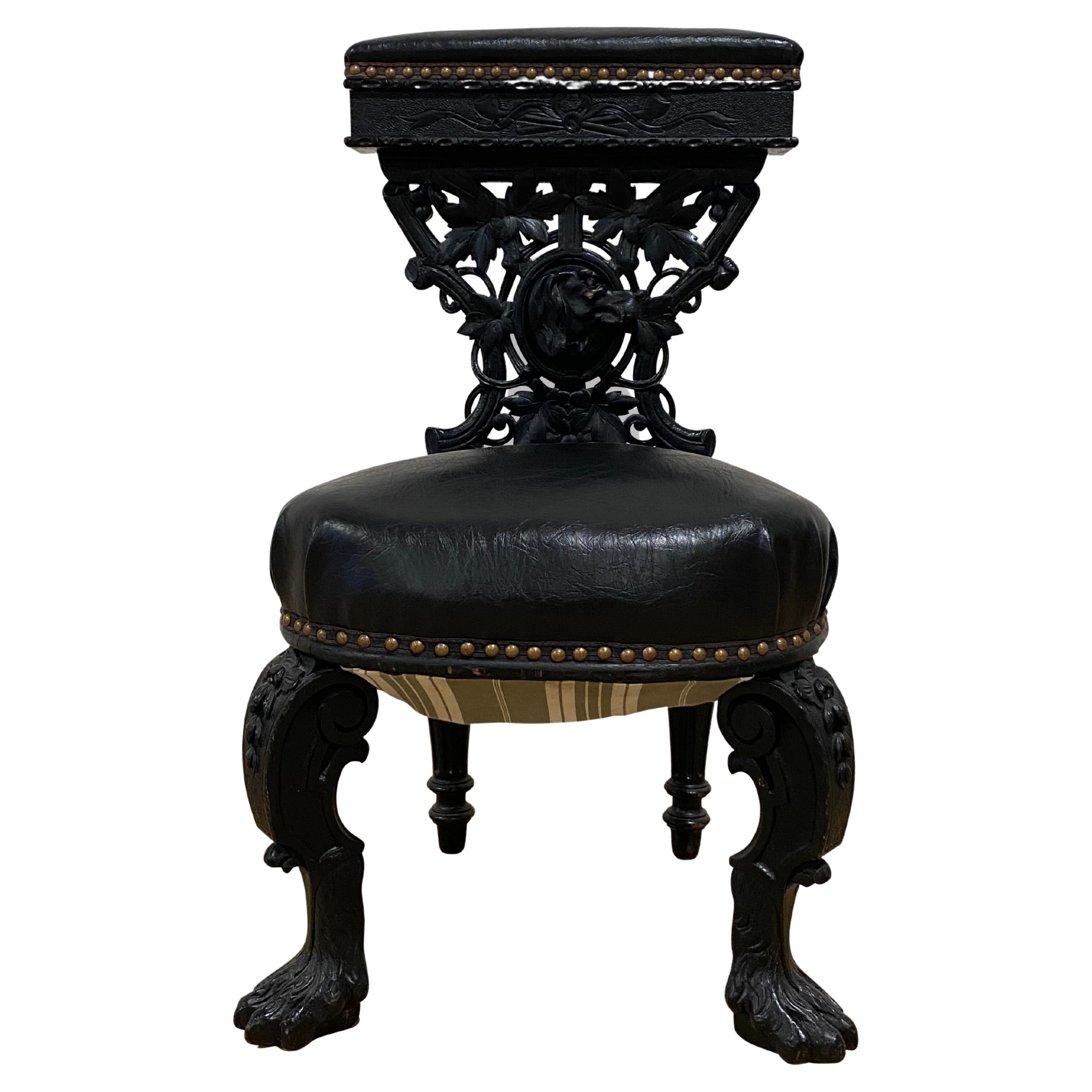 19th Century French Carved Prayers Chair or Prie Dieux For Sale
