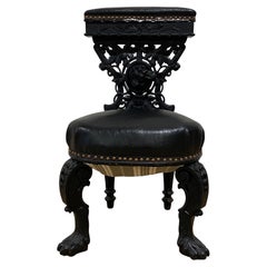 19th Century French Carved Prayers Chair or Prie Dieux