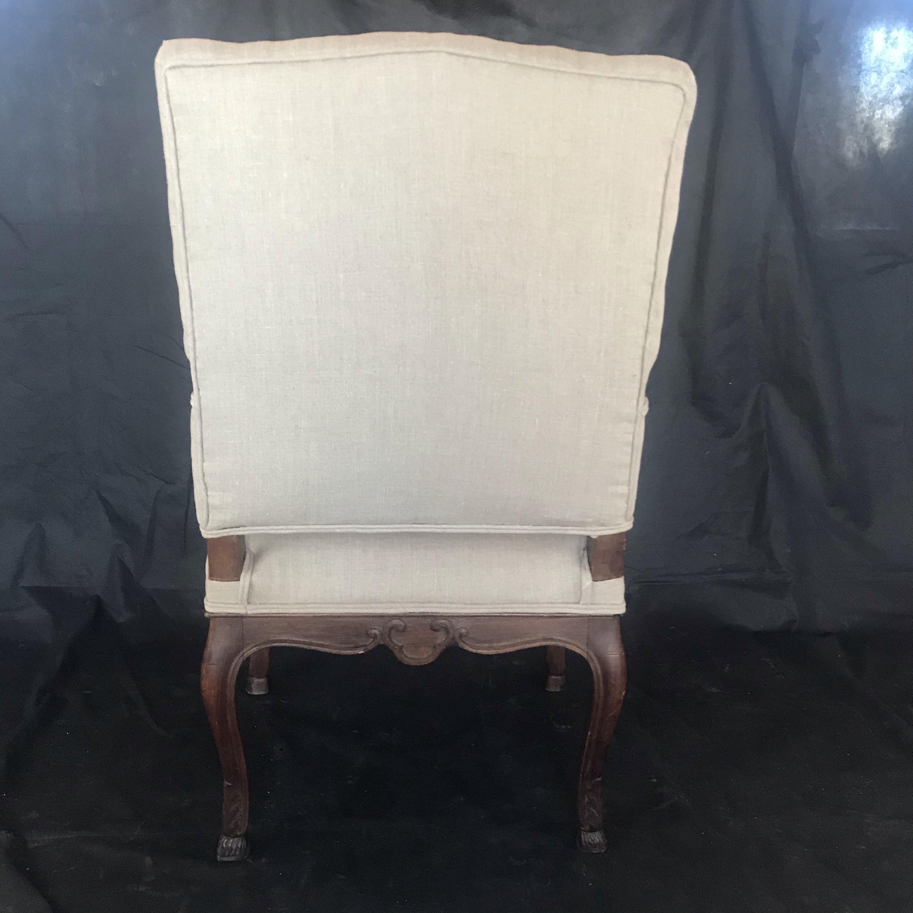 19th Century French Carved Regency Walnut Chair with Fabulous Hoof Feet In Good Condition For Sale In Hopewell, NJ