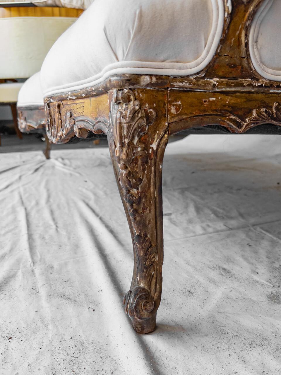 19th Century French Carved Settee For Sale 6