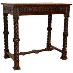 Antique 19th Century French Carved Side Table