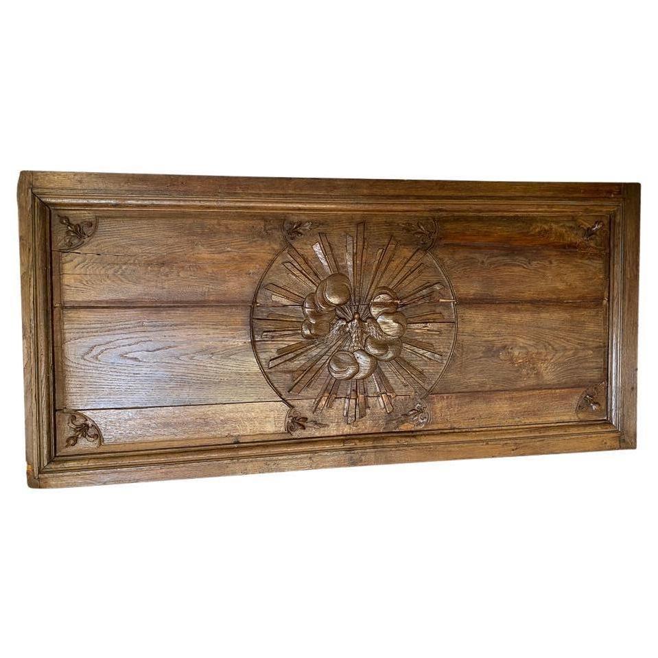 19th Century French Carved Sunburst Panel For Sale