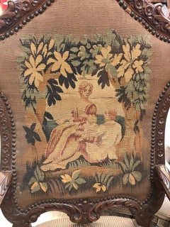 19th Century French Carved Walnut Armchair