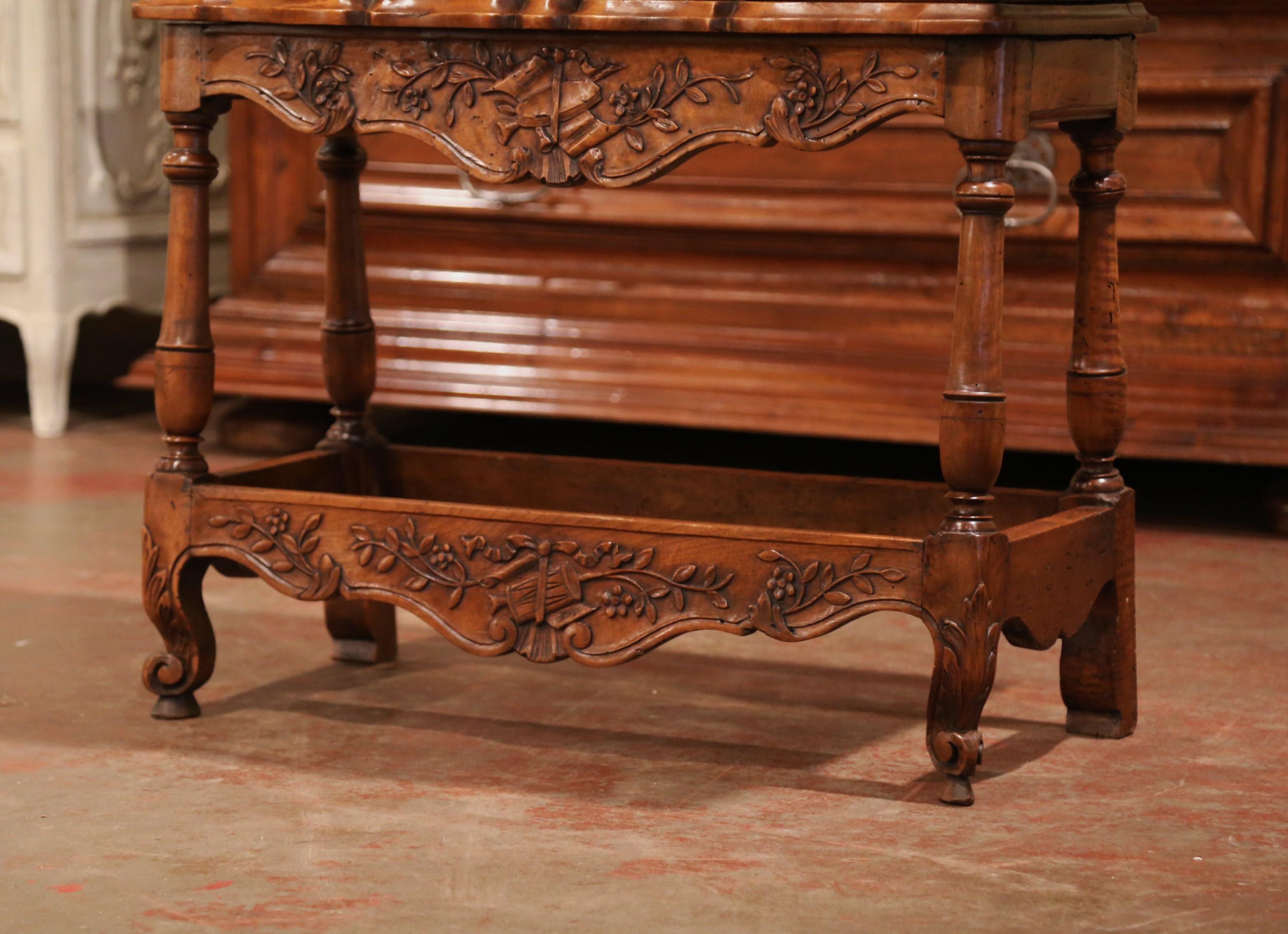 19th Century French Carved Walnut Dough Box and Hanging Bread Box from Provence 3