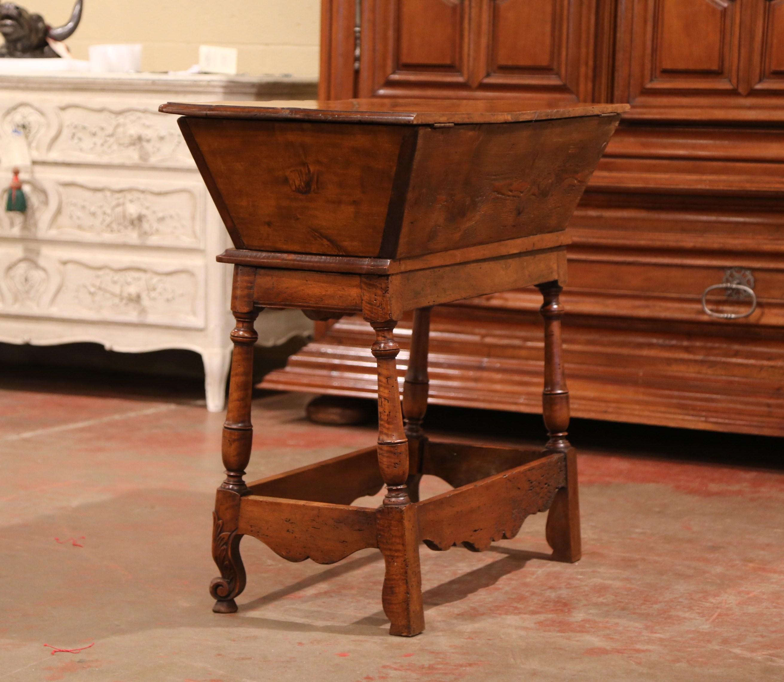 19th Century French Carved Walnut Dough Box and Hanging Bread Box from Provence 8