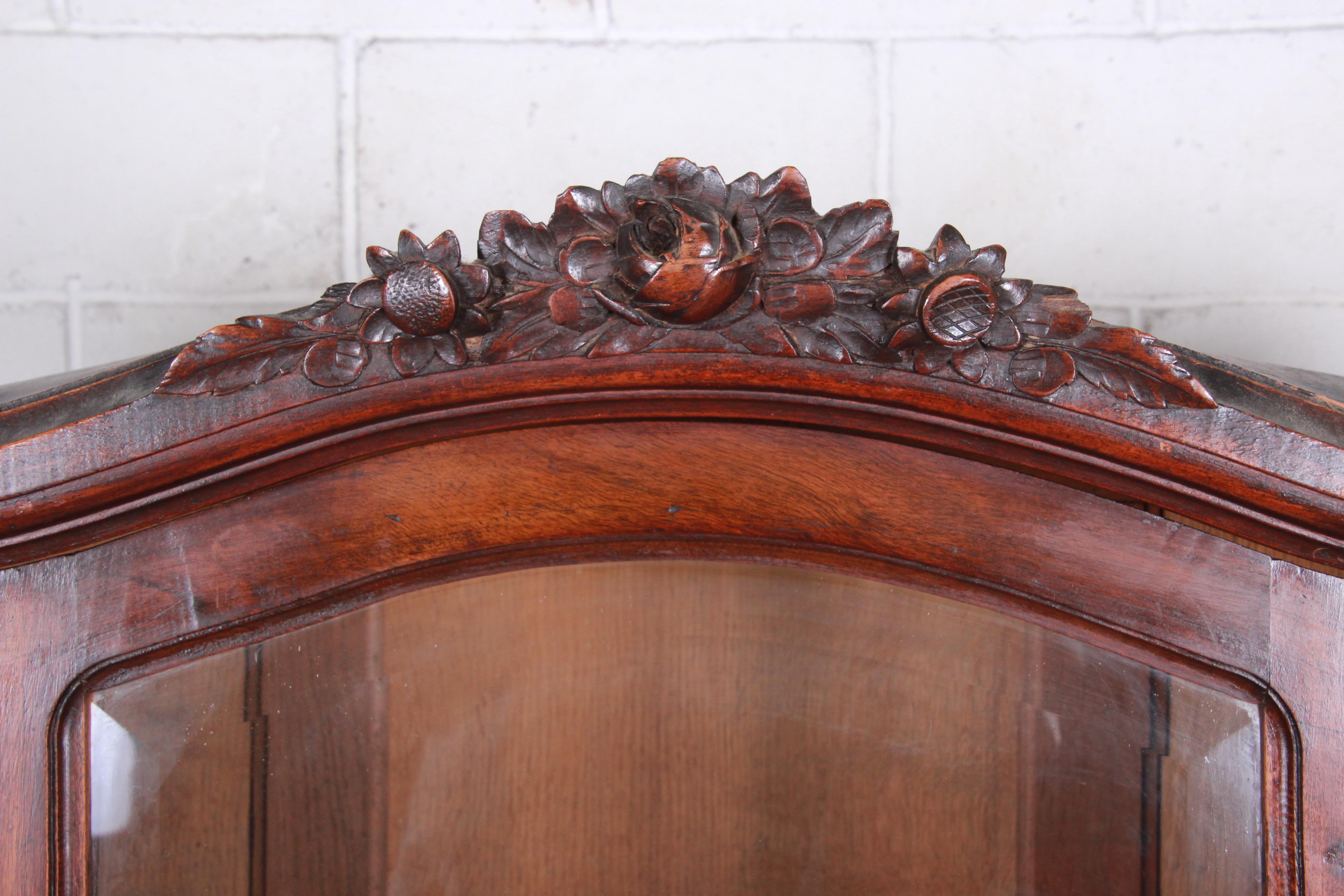 19th Century French Carved Walnut Marble Top Sideboard with Hutch 2