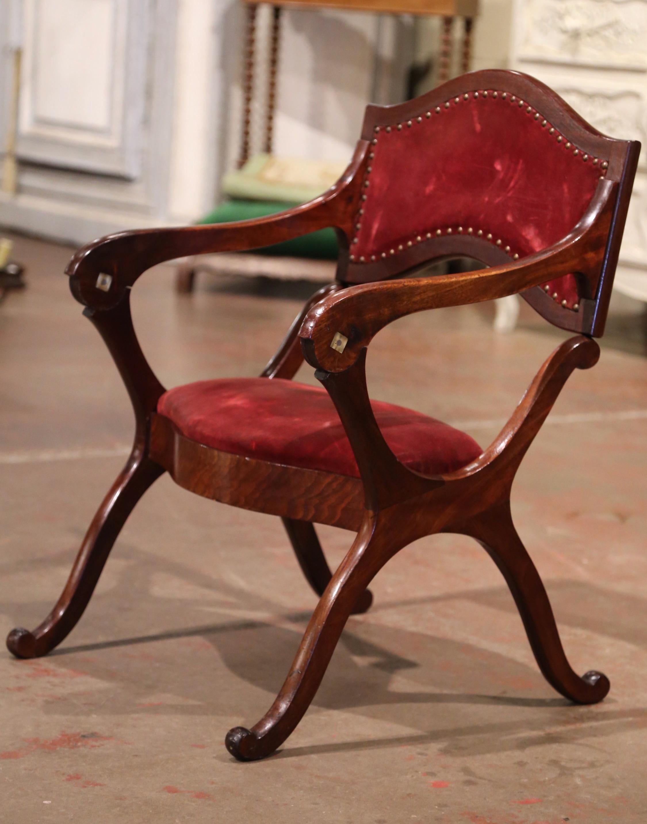 19th Century French Carved Walnut Metamorphic Prayer Kneeler Bench or Chair 1