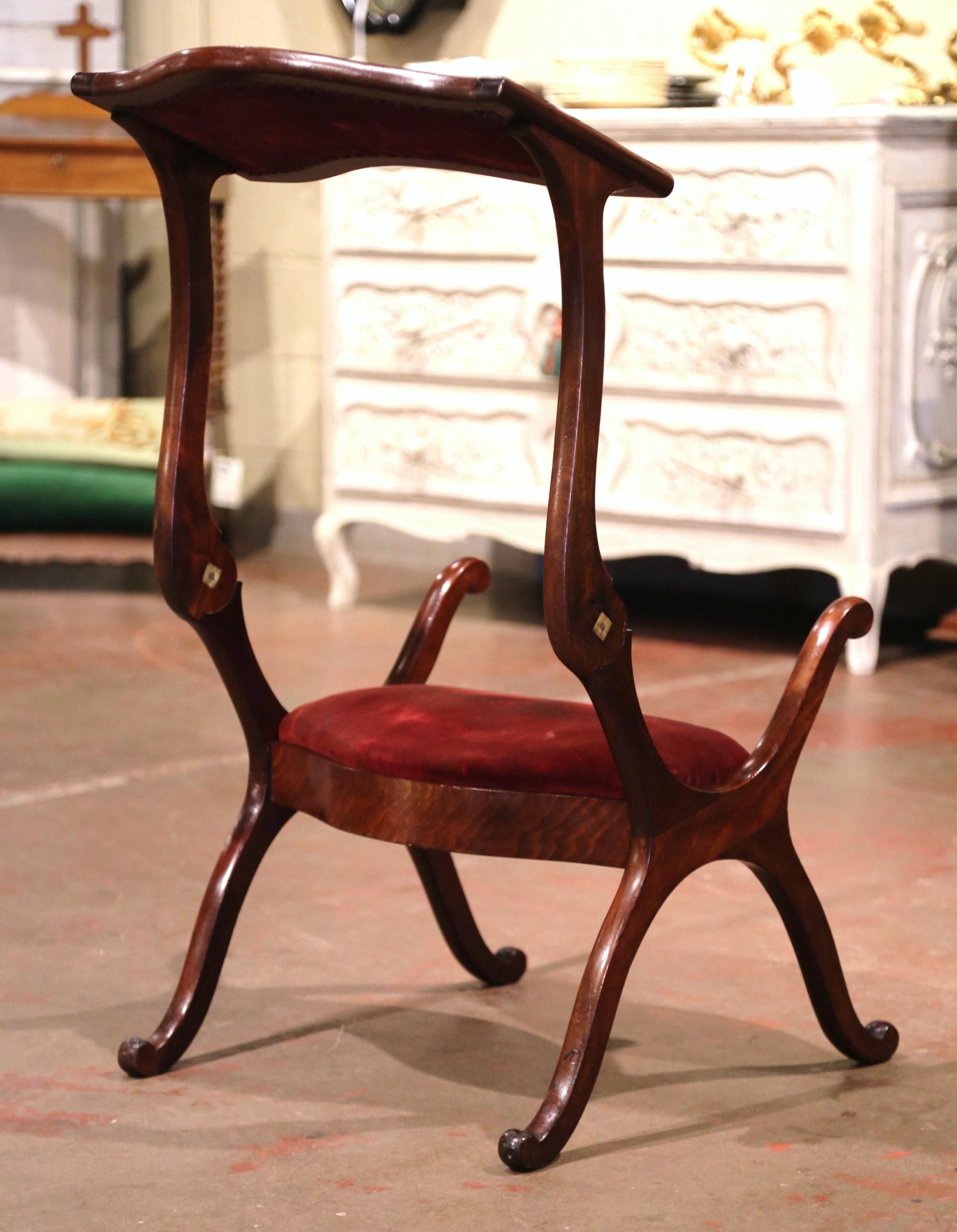 19th Century French Carved Walnut Metamorphic Prayer Kneeler Bench or Chair 2