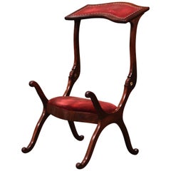 19th Century French Carved Walnut Metamorphic Prayer Kneeler Bench or Chair