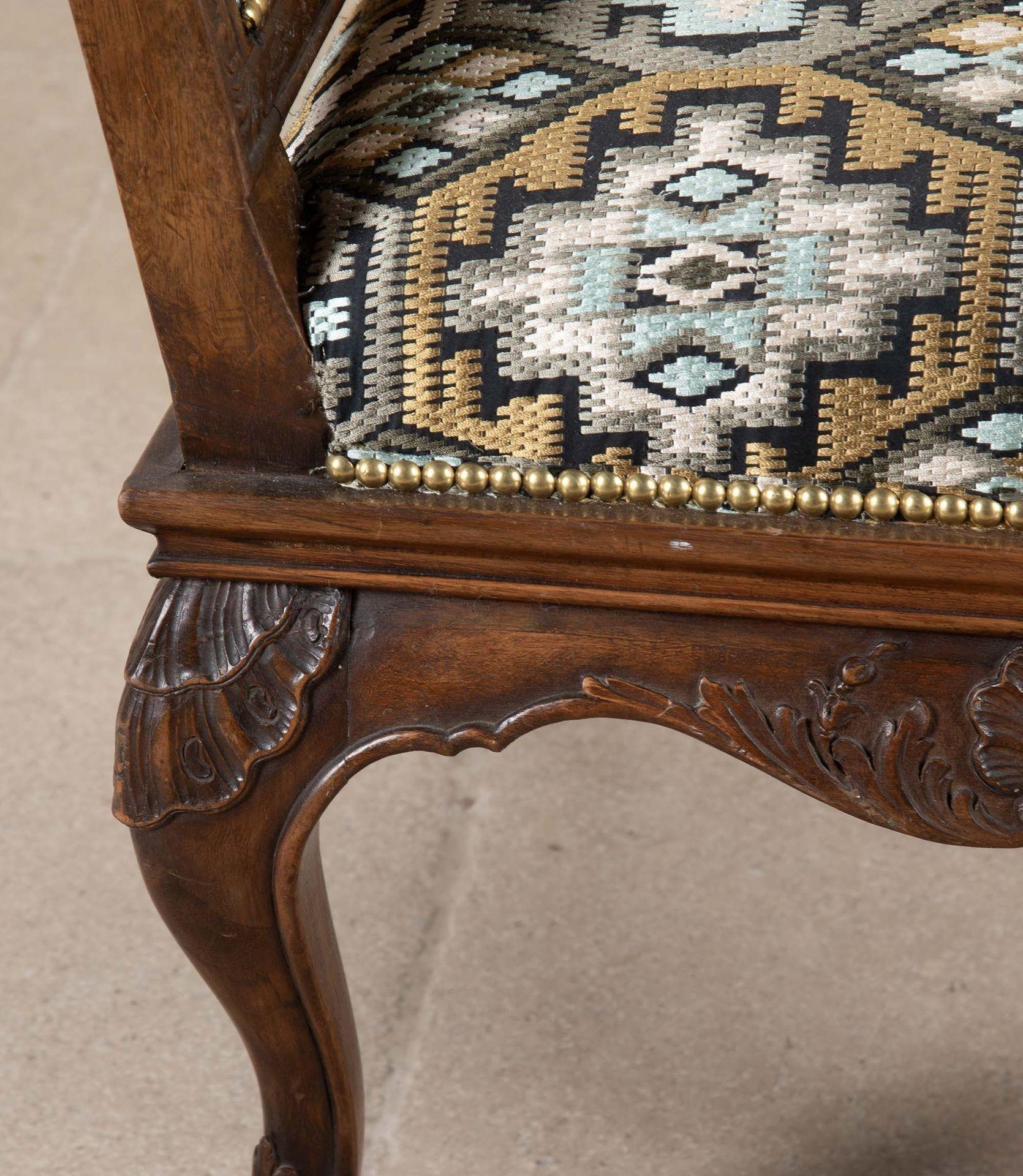 19th Century French Carved Walnut Open Armchair For Sale 10