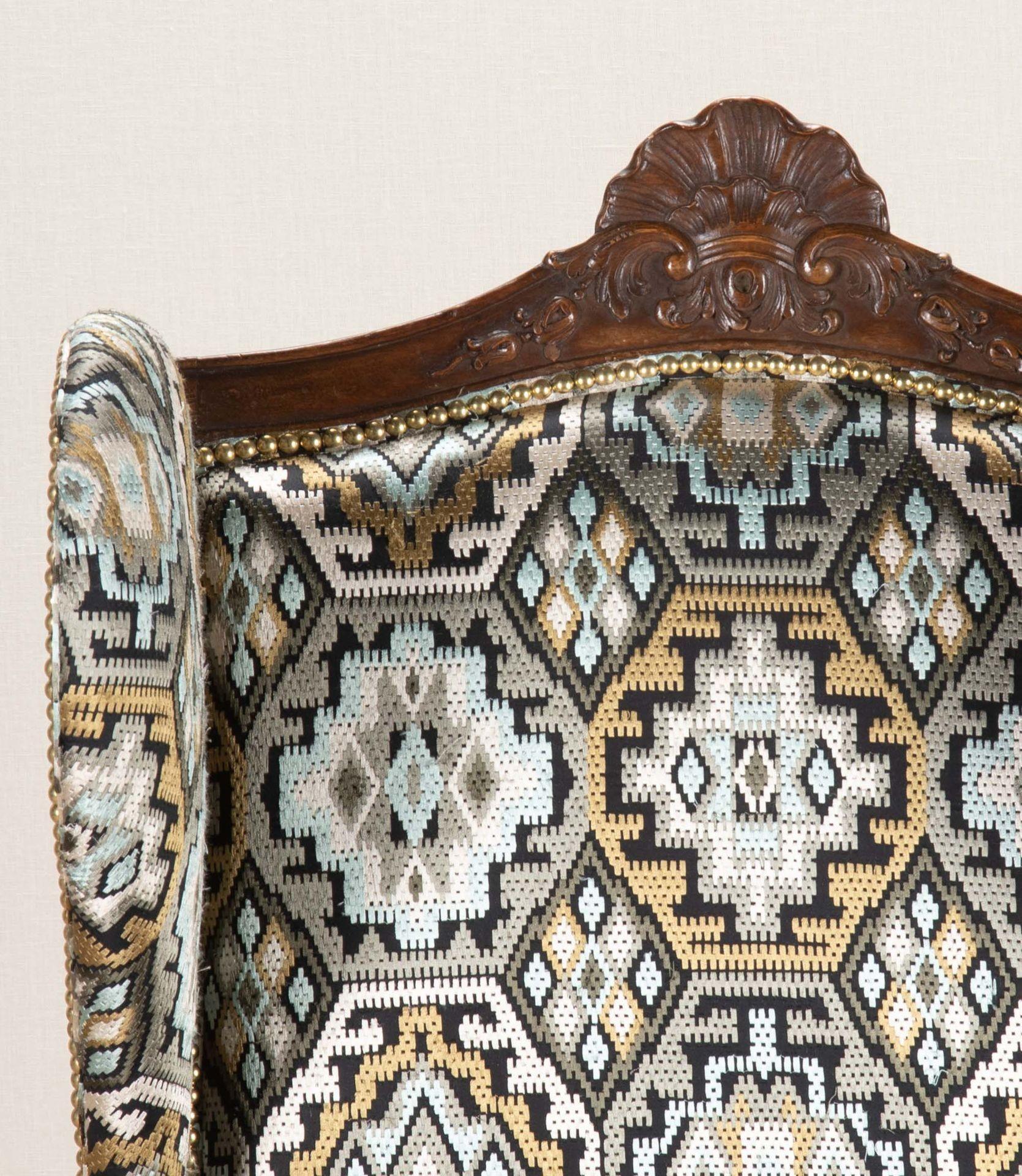 19th Century French Carved Walnut Open Armchair For Sale 1