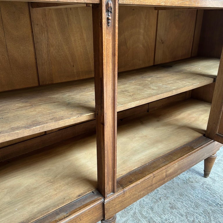 19th Century French Carved Walnut Roses Buffet with Marble Top For Sale ...