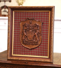 19th Century French Carved Fruitwood Royal Coat of Arms of Canada