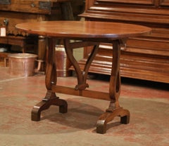 19th Century French Carved Walnut Tilt-Top Wine Tasting Table from Bordeaux