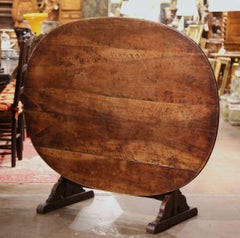 19th Century French Carved Walnut Tilt-Top Wine Tasting Table from Bordeaux