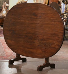 19th Century French Carved Walnut Tilt-Top Wine Tasting Table from Bordeaux