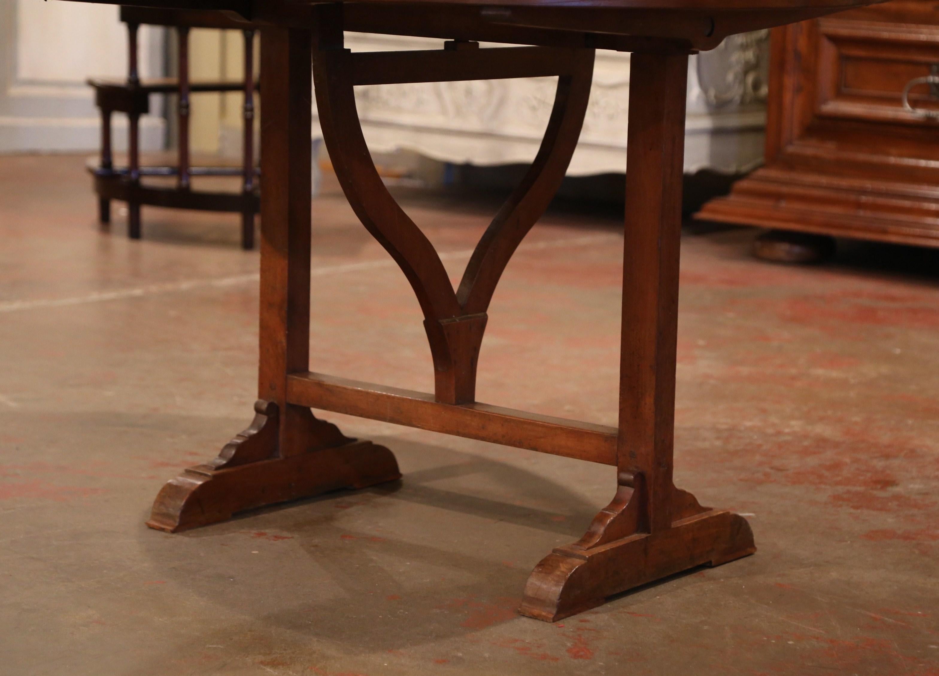 19th Century French Carved Walnut Tilt-Top Wine Tasting Table from Bordeaux 2