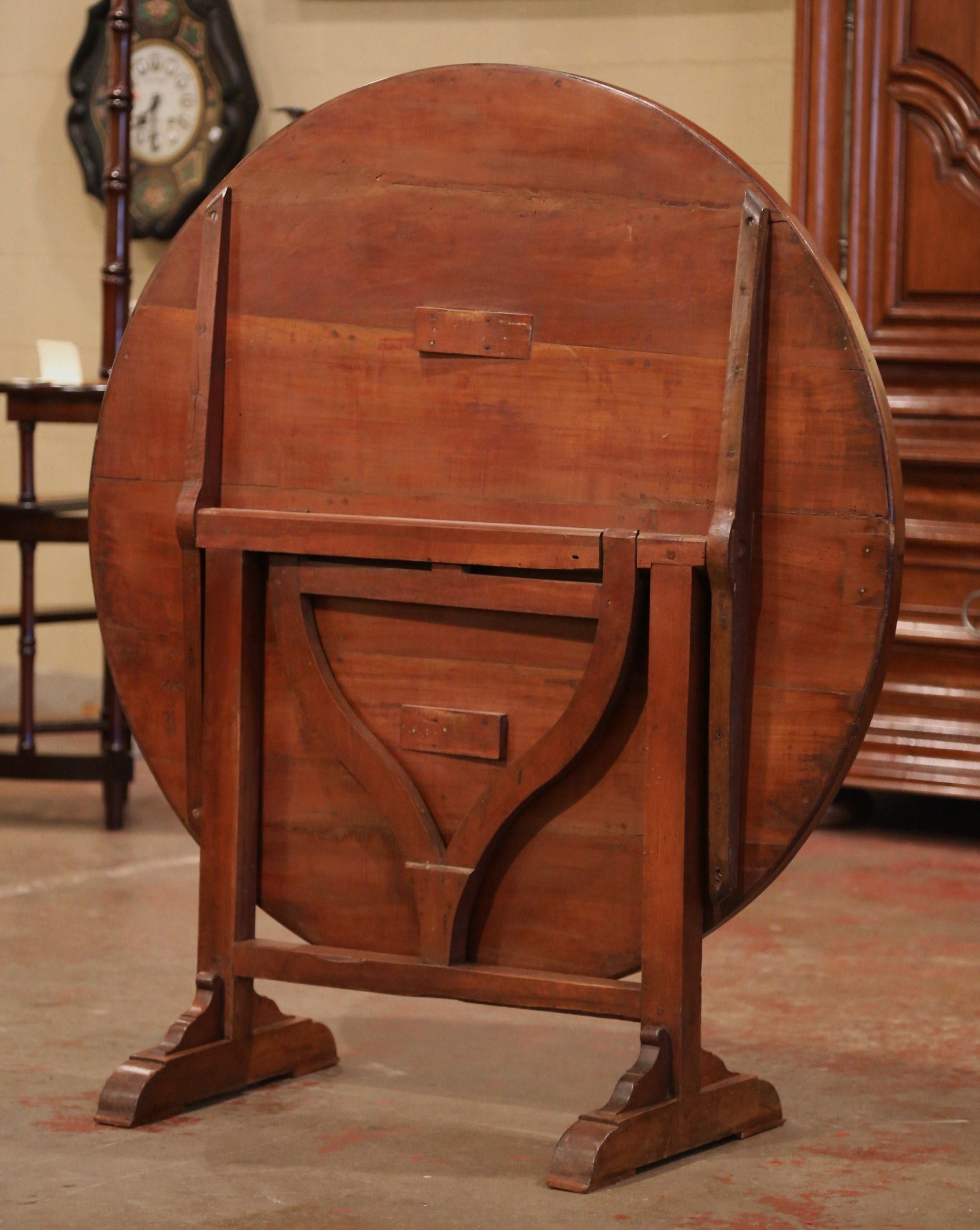 19th Century French Carved Walnut Tilt-Top Wine Tasting Table from Bordeaux 2