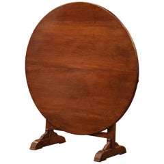 19th Century French Carved Walnut Tilt-Top Wine Tasting Table from Bordeaux