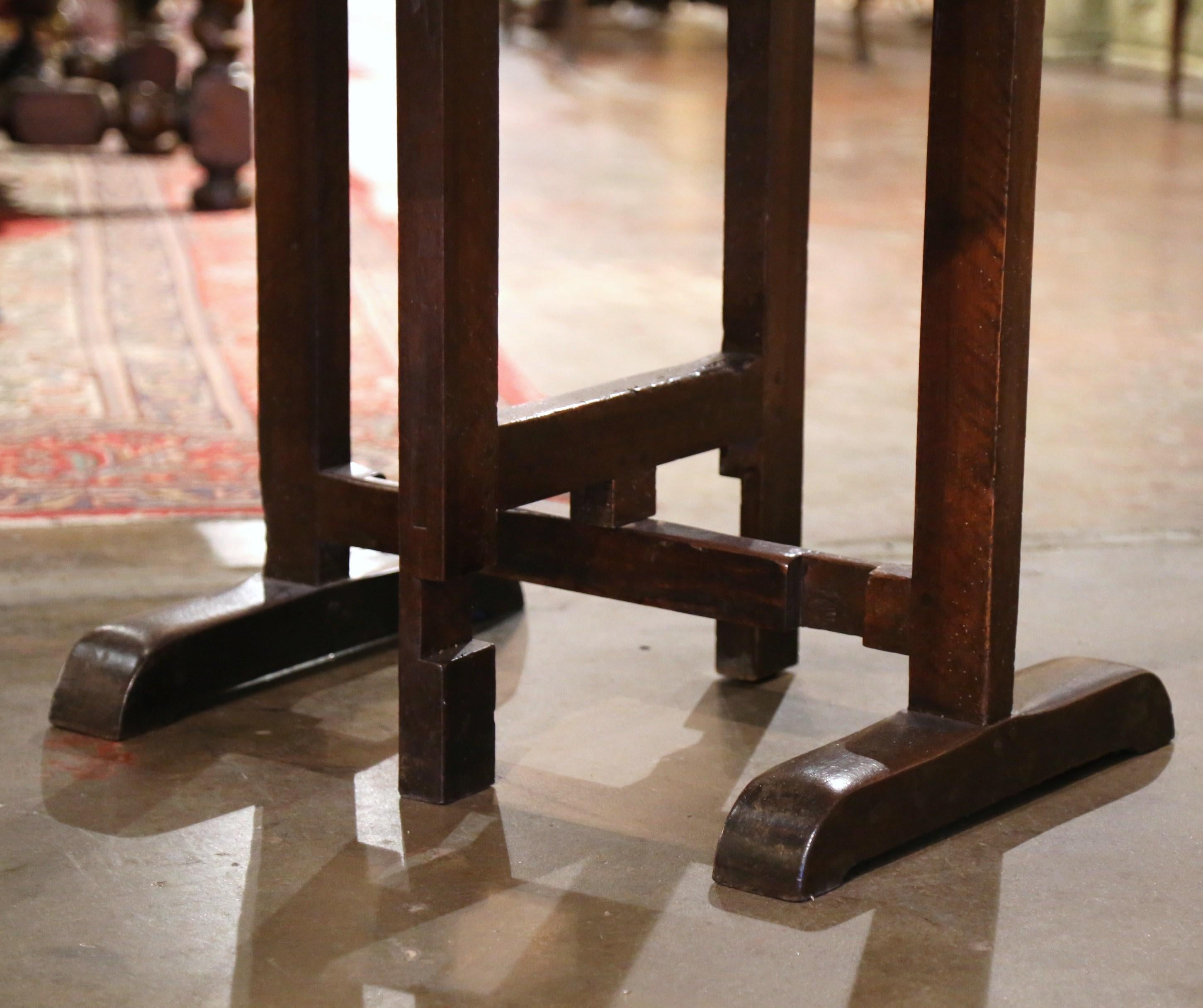 19th Century French Carved Walnut Tilt-Top Wine Tasting Table from Burgundy 7