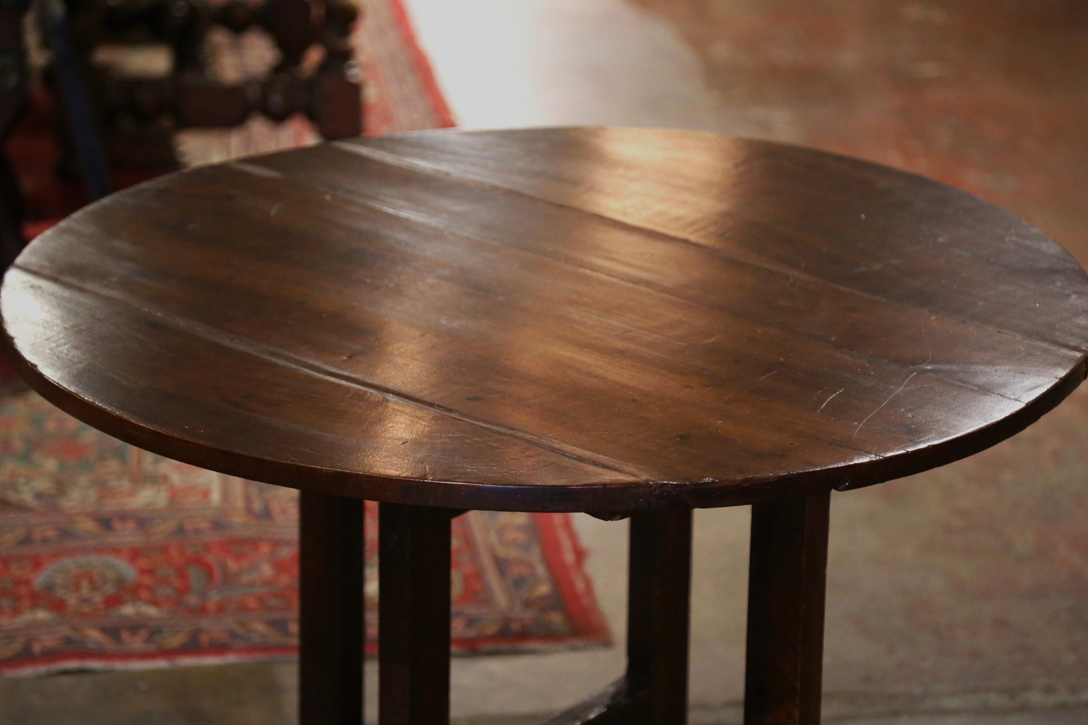 19th Century French Carved Walnut Tilt-Top Wine Tasting Table from Burgundy 9